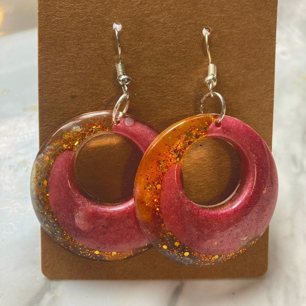 Red & gold earrings